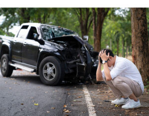 wORRIED AFTER WRECK CAR